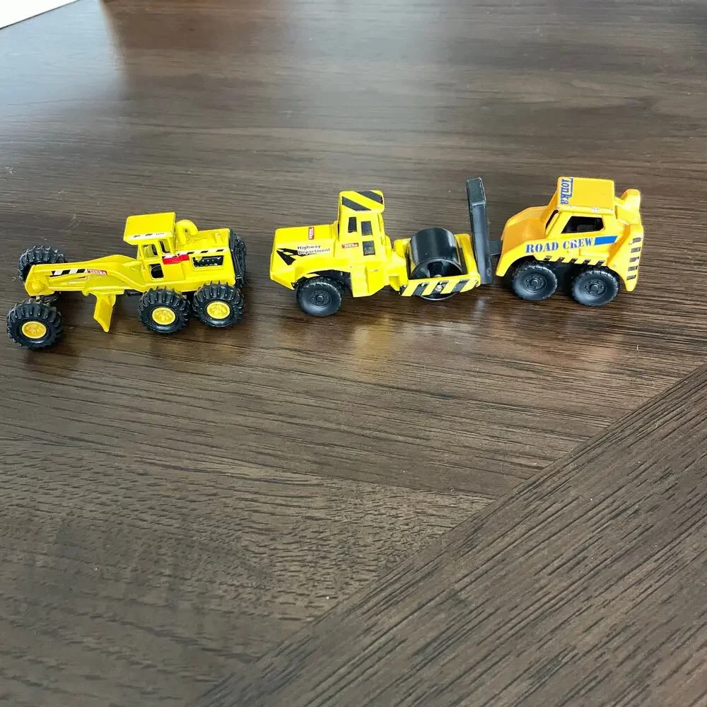 Maisto Tonka Road Crew Construction Equipment Lot Grader Forklift Roller FLAW